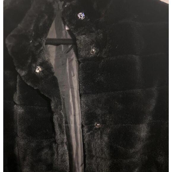 Ci Sono by Cavalini Black Faux Fur Jacket Women’s Sz Medium - Picture 4 of 7